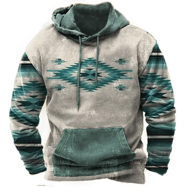 Aztec Cowboy Men's Hoodie - Trisunshine.com 