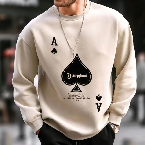Poker Creative Art Print Crew Neck Sweatshirt - Keymimi.com 