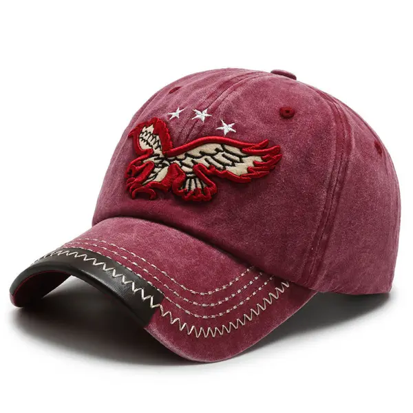 Freedom Eagle Retro Washed Embroidered Sun Hat - Burstarsunshine.com 