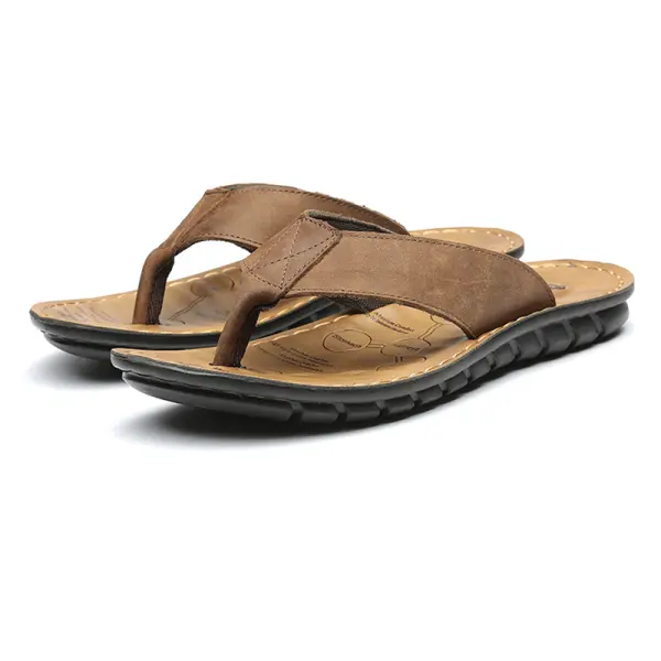 Men's Flip Flops 3 Point Flip Flop Athletic Sandal Non-slip Casual Comfortable Slippers For Beach Surfing - Elementnice.com 