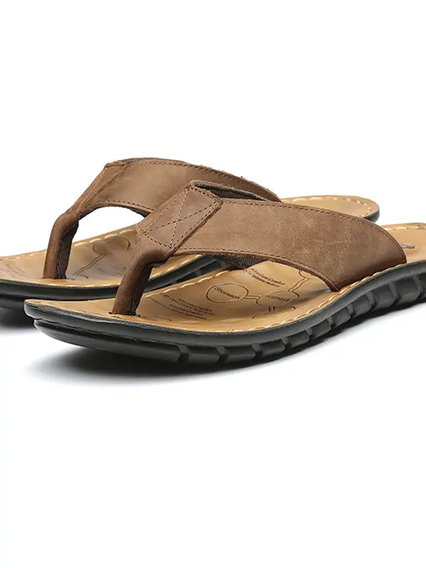 Men's Flip Flops 3 Point Flip Flop Athletic Sandal Non-slip Casual Comfortable Slippers For Beach Surfing - Pragmaace.com 