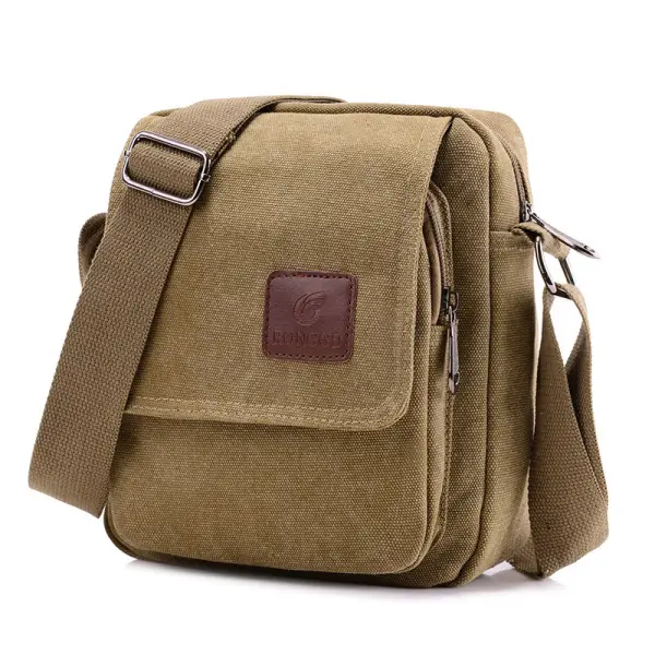Men's Canvas Bag Casual Bag Fashion Shoulder Bag Simple Light Messenger Bag - Elementnice.com 
