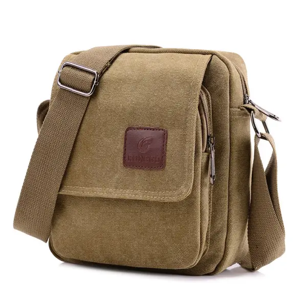 Men's Canvas Bag Casual Bag Fashion Shoulder Bag Simple Light Messenger Bag - Cotosen.com 