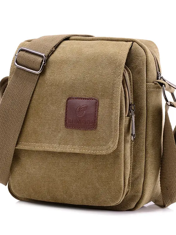 Men's Canvas Bag Casual Bag Fashion Shoulder Bag Simple Light Messenger Bag - Pragmaace.com 