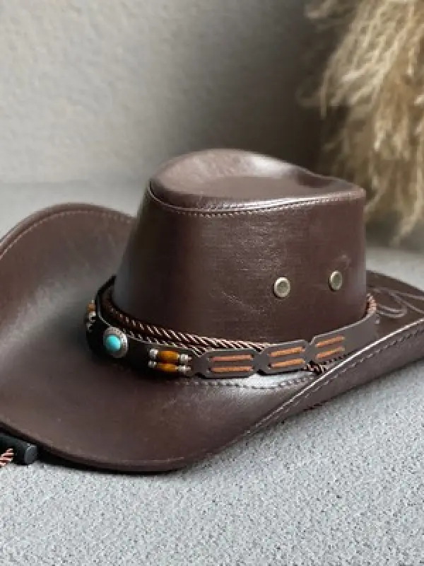 Western Cowboy Hat Outdoor Sun Protection Sun Travel Hat - Menbarn.com 