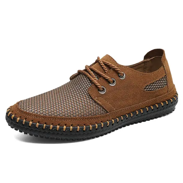 Men's Mesh Stitching Lace-up Breathable Soft Non-slip Sports Shoes Casual Shoes Wading Shoes Sneakers - Cotosen.com 
