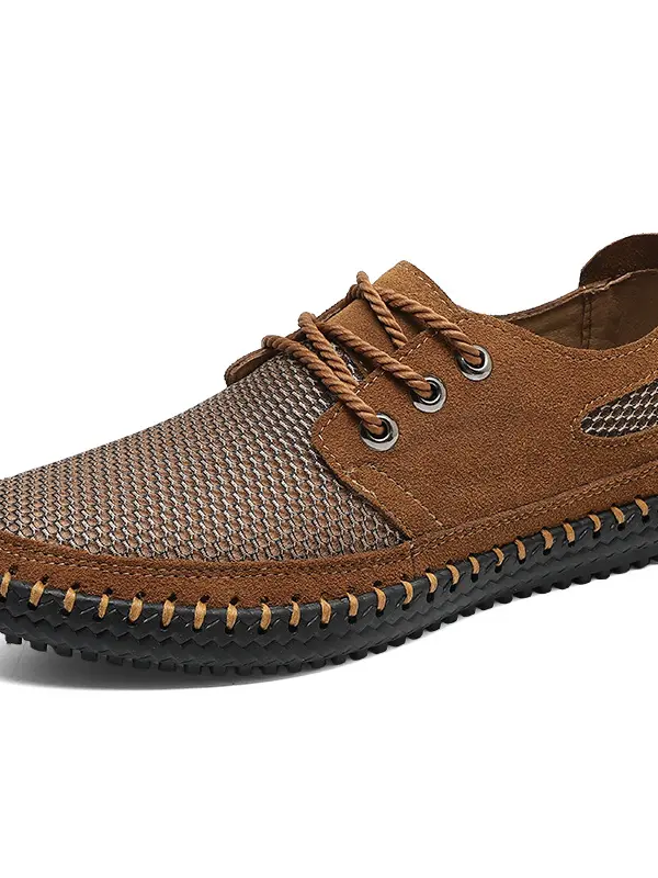 Men's Mesh Stitching Lace-up Breathable Soft Non-slip Sports Shoes Casual Shoes Wading Shoes Sneakers - Pragmaace.com 