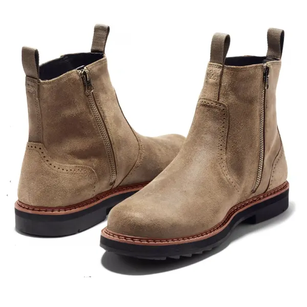Men's PU Upper Retro Wear-resistant Thick-soled Martin Boots Large Size Short Boots Chelsea Boots British Boots - Elementnice.com 