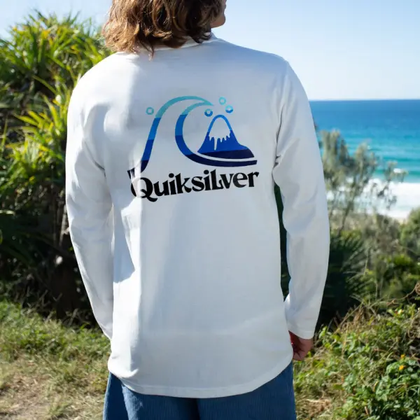 Men's T-Shirt Long Sleeve Vintage Surf Casual Outdoor Daily Tops White - Albionstyle.com 