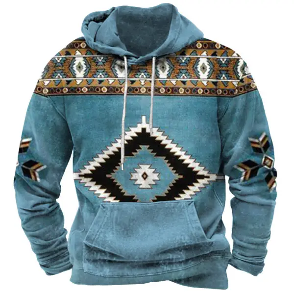Men's Hoodie Vintage Graphic Print Ethnic Pocket Daily Casual Only $27.99 - Cotosen.com 