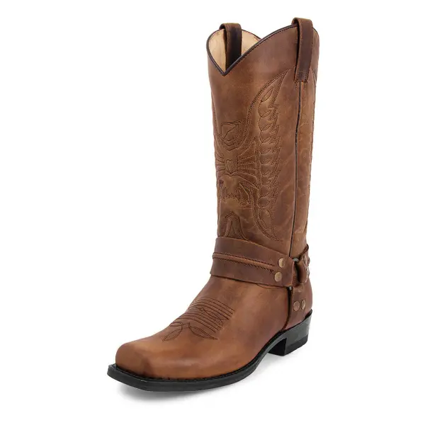 Men's Retro Martin Boots Western Cowboy Boots Rivet Boots Knight Men's Boots - Menzfolk.com 