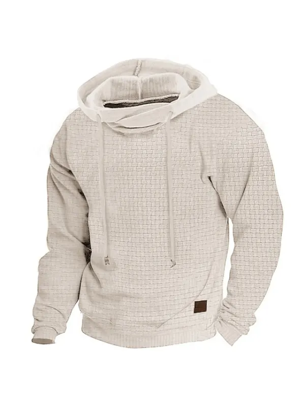 Men's Hoodie Outdoor Sports Solid Color Long Sleeve Daily Tops Apricot - Godeskplus.chimpone.com 