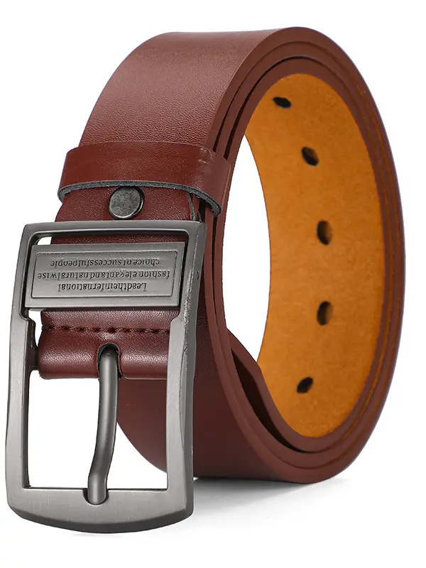 Men's Casual Retro Pin Buckle PU Leather Belt - Menwyx.com 