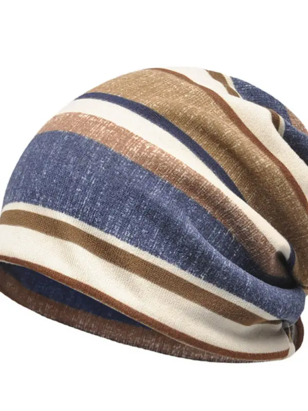 Striped Knitted Windproof Neck Warm Hat - Simplyion.com 