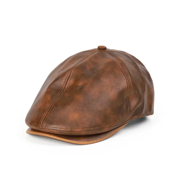 Retro PU Leather British Style Forward Hat - Rabclub.com 
