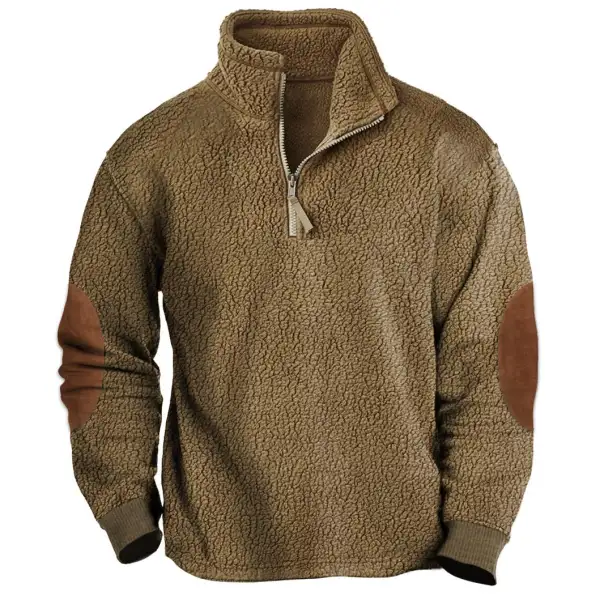 Men's Sweatshirt Vintage Fleece Quarter Zip Thick Colorblock Daily Tops Only $20.89 - Wayrates.com 