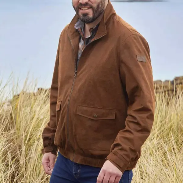 Men's Vintage Suede Warm Jacket - Sunhopebloom.com 