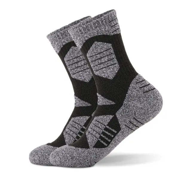 Thickened Towel Mountaineering Running Hiking Outdoor Socks Sweat-absorbent Mid-calf Sports Socks - Elementnice.com 
