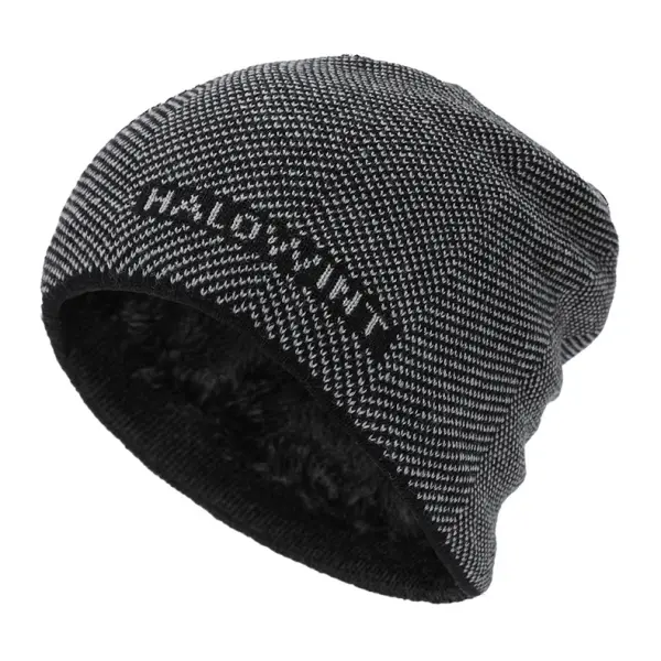 Velvet Thickened Hat Outdoor Letter Knitted Hat Autumn Winter Cycling Neck Protection Warm Woolen Hat - Rabclub.com 