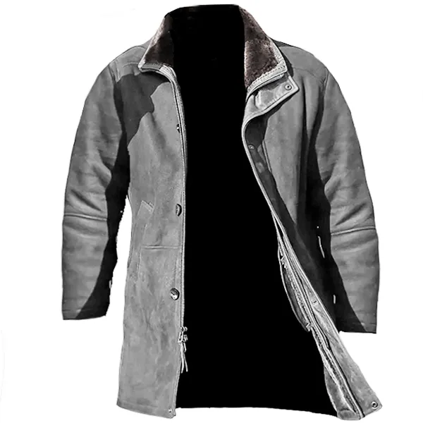 Men's Outdoor Mid-Length Double Layer Woolen Coat Jacket - Anurvogel.com 