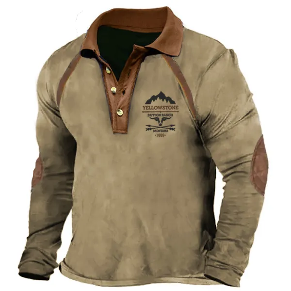 Men's Vintage Yellowstone Polo Cotton T Outdoor Casual Daily Top Only $30.89 - Wayrates.com 