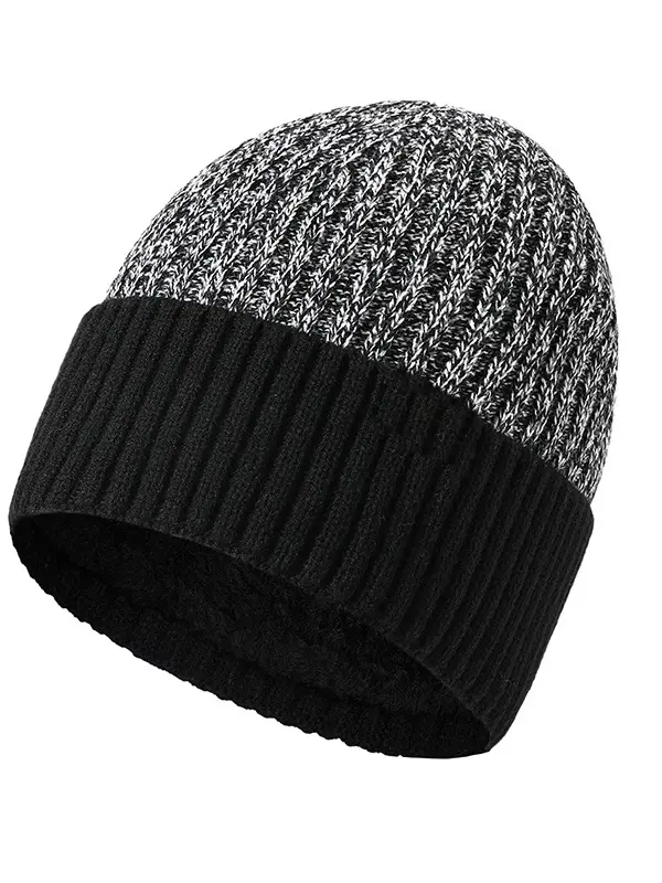 Men's Double Layer Woolen Hat Plus Fleece Warm Knitted Hat - Menbarn.com 
