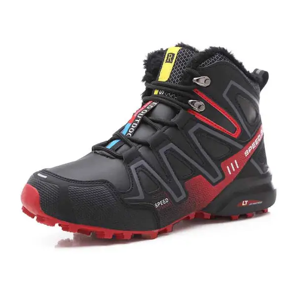 Men's Winter Outdoor Snow Boots High-top Furry Warm Non-slip Lightweight Mountaineering Cotton Shoes - Elementnice.com 