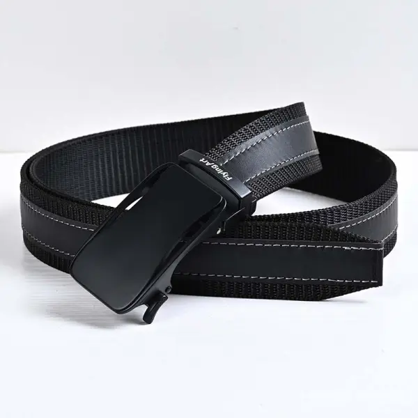 Men's Automatic Buckle Nylon Business Casual Canvas Belt - Elementnice.com 