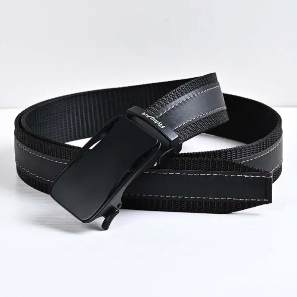 Men's Automatic Buckle Nylon Business Casual Canvas Belt - Rabclub.com 