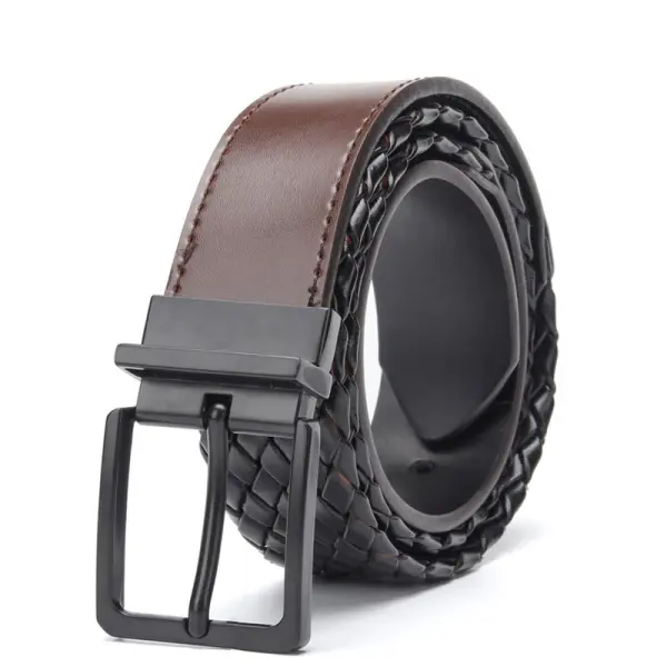 Men's Outdoor Vintage Braided Leather Belt - Elementnice.com 