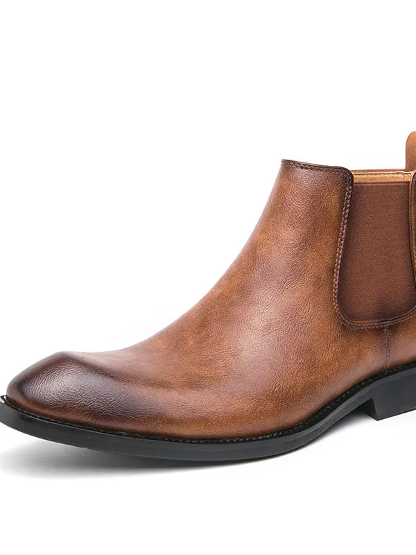 Men's Retro Side Zipper Martin Chelsea Boots British Style Walking Shoes - Simplyion.com 
