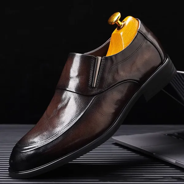 Men's Soft Soled British Style Groom's Wedding Leather Pointed Toe Formal Business Leather Shoes - Manlyhost.com 