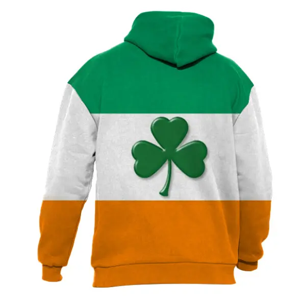 Men's Hoodie Irish Flag St. Patrick's Day Shamrock Print Long Sleeve Daily Tops - Dozenlive.com 