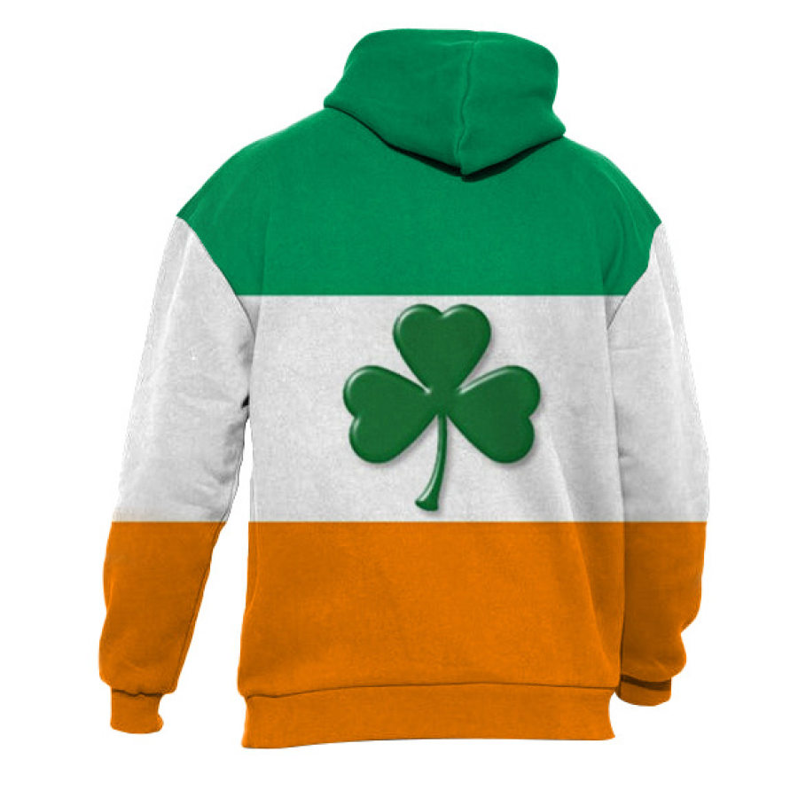 

Men's Hoodie Irish Flag St. Patrick's Day Shamrock Print Long Sleeve Daily Tops