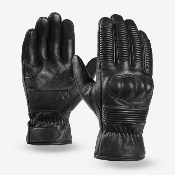 Genuine Leather Harley Motorcycle Riding Gloves For Men Non-slip Warm Touch Screen Outdoor Windproof And Velvet - Cotosen.chimpone.com 