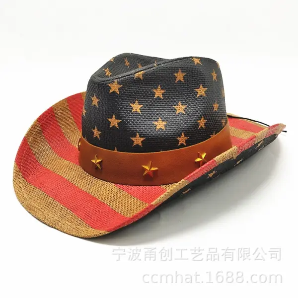 American Flag Western Cowboy Fashion Sunhat - Keymimi.com 