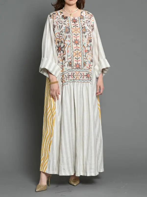 Stylish Printed Ramadan Abaya Dress - Anrider.com 