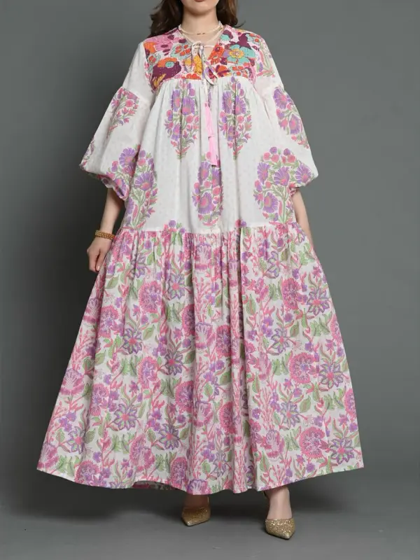 Stylish Printed Ramadan Abaya Dress - Anrider.com 
