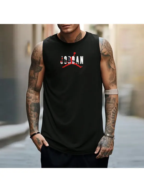 Men's Jordan Print Fitness Sports Camisole Vest - Ootdmw.com 