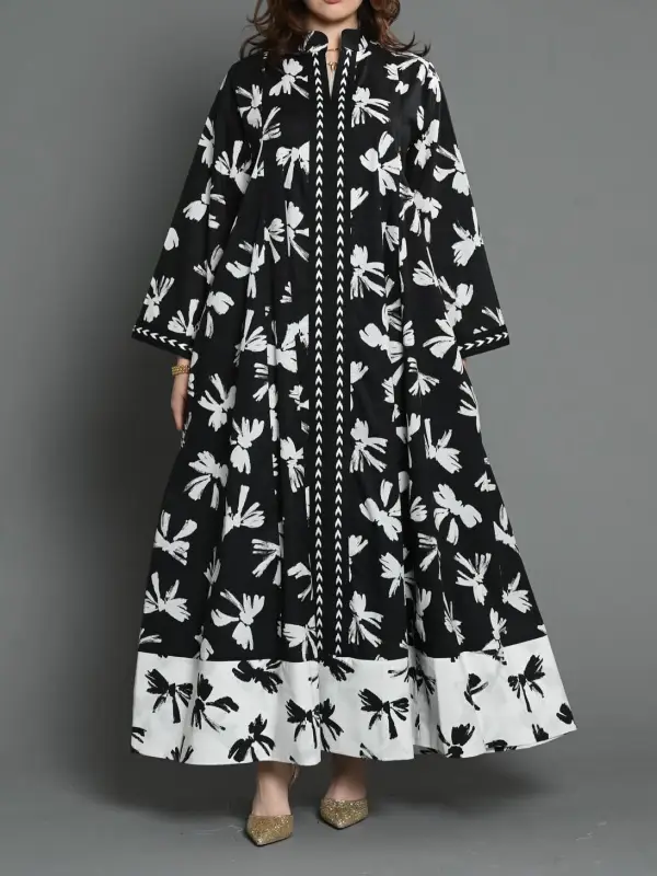 Stylish Printed Ramadan Abaya Dress - Anrider.com 