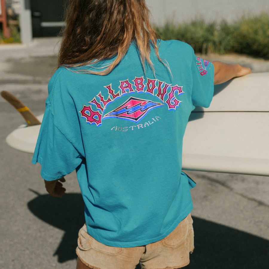 

Casual Vintage Print Surf T-Shirt