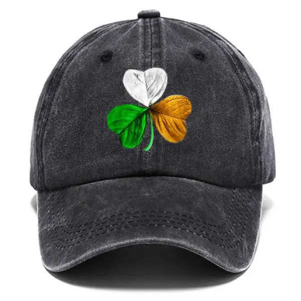 Washed Cotton Sun Hat Vintage Irish St. Patrick's Day Shamrock Lucky Outdoor Casual Cap - Anurvogel.com 