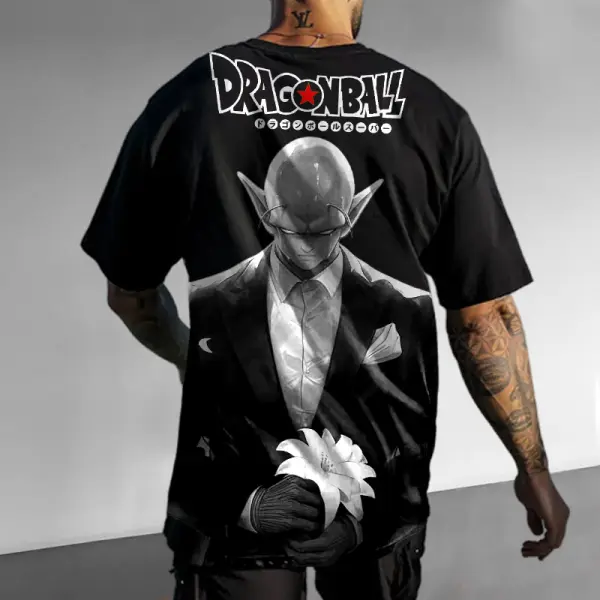 Men's T-Shirt Dragon Ball Piccolo Anime Print Daily Crew Neck Short Sleeve Tee - Yiyistories.com 