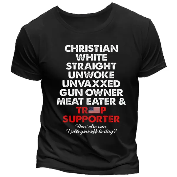 Trump Supporter Christian White Straight Unwoke Unvaxxed T-shirt - Cotosen.com 