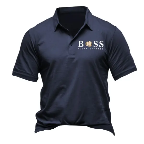 Men's Polo Shirt Boss Vintage Outdoor Short Sleeve Summer Daily Tops - Cotosen.com 