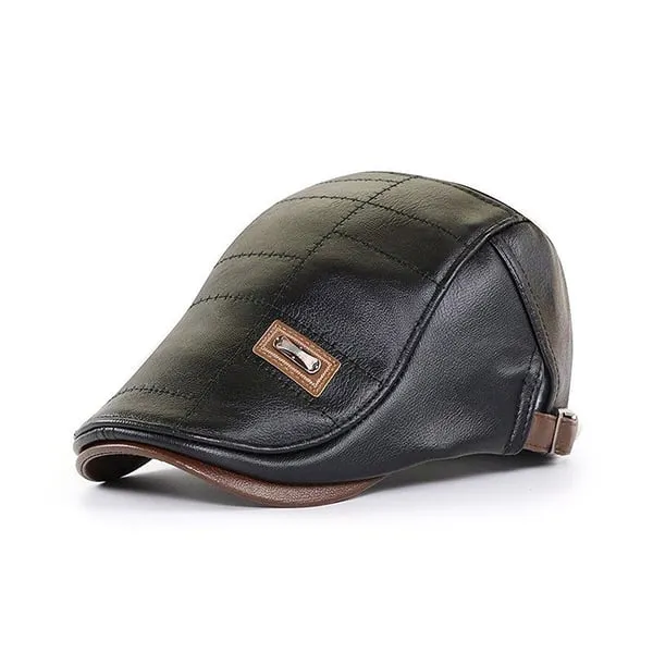 Men's Outdoor Casual High Quality Trendy Leather Beret - Menzfolk.com 