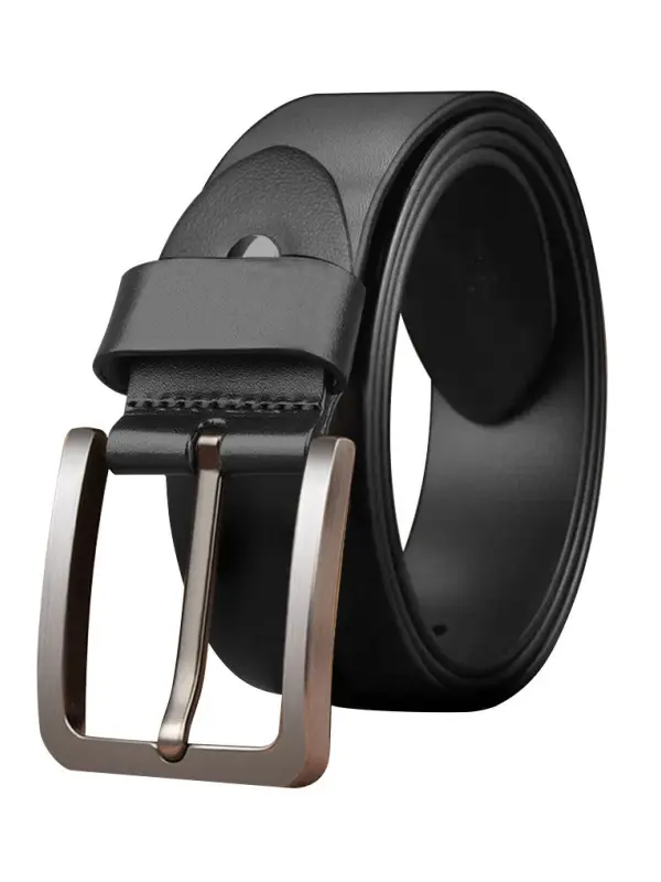 Men's Leather Casual Simple Pin Buckle Business Belt - Pragmaace.com 