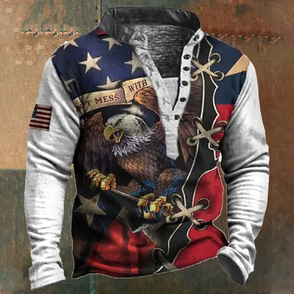 Men's Vintage American Eagle Long Sleeve Sweatshirt - Elementnice.com 
