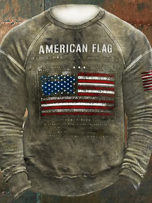 American Flag Men's Retro Tacical Casual Sweatshirt - Menbarn.com 