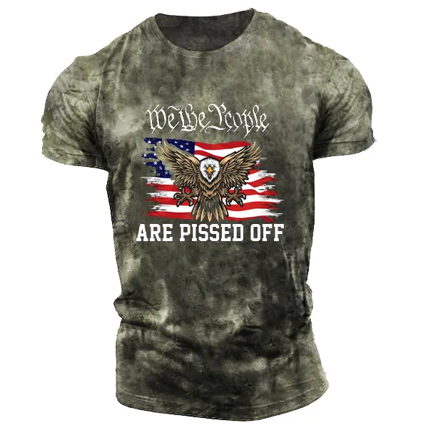 We The People Are Pissed Off American Flag Eagle Men's Vintage T-shirt - Cotosen.com 